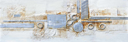 Toile de chambre industrielle grise – Décoration abstraite avec finition métallique