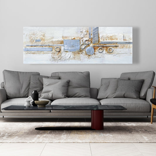 Toile Formes grises – Finition métallique abstraite | Décoration d'intérieur