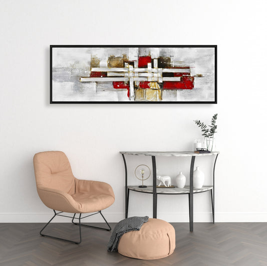 Toile abstraite aux formes entrelacées – Décoration d'intérieur moderne