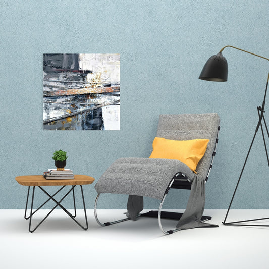 Abstract Industrial Canvas | Texturized Paint Stripes Decor