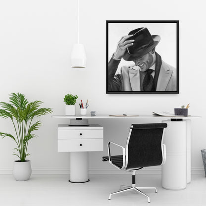 Toile « Homme bien habillé » | Cadre blanc monochrome