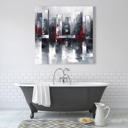 Abstract Cityscape Blue Cities Bedroom Canvas | Home Decor