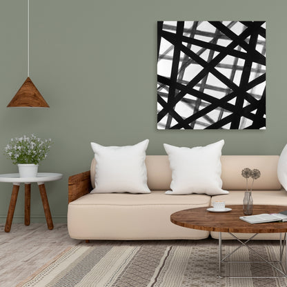 Abstract Bold Lines Canvas | Pattern Contemporary Home Decor