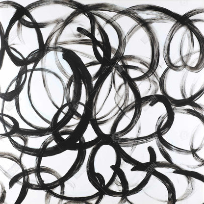 Minimalist Abstract Curly Lines Canvas | Bedroom Home Decor