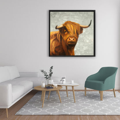 Toile de bovins des Highlands | Décoration rustique pour chambre à coucher