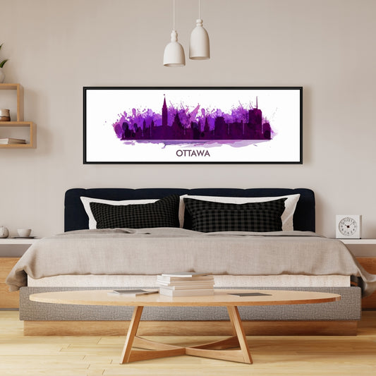 Toile rétro Ottawa Paint Splash Silhouette | Décoration d'intérieur