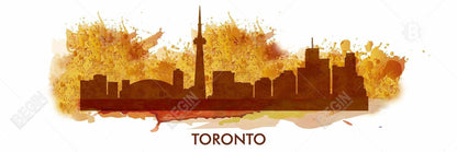 Paint Splash Silhouette Toronto Canvas - Retro Cities Decor