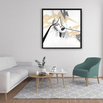 Toile encadrée moderne « Femme divisée » | Décoration de chambre