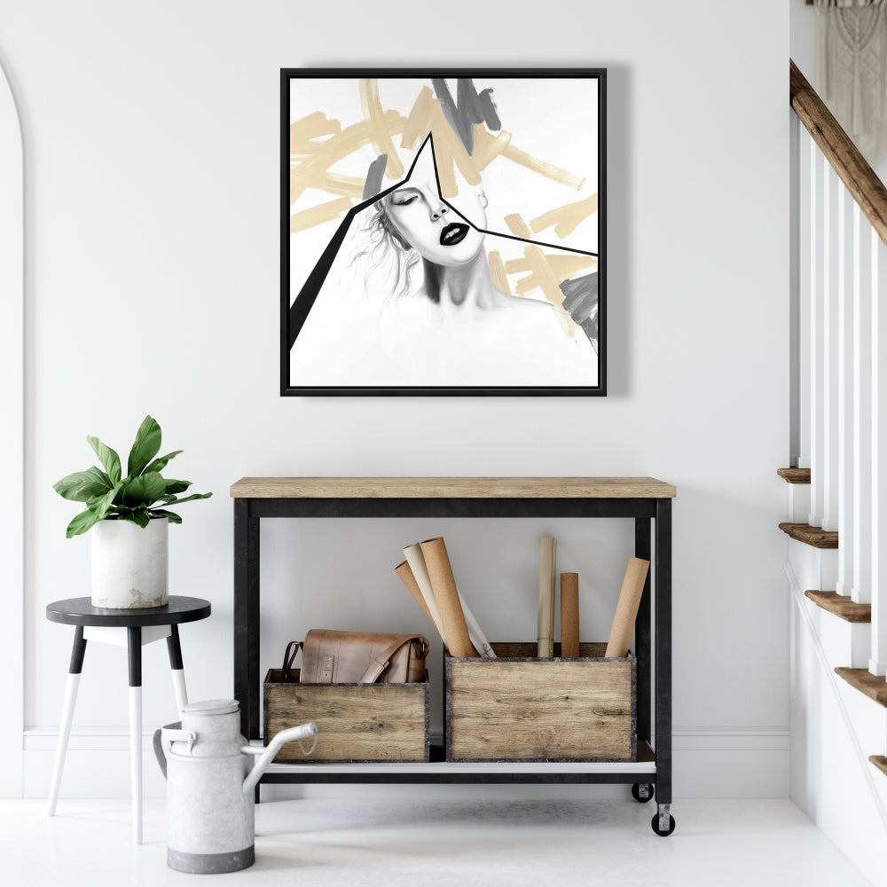 Toile encadrée moderne « Femme divisée » | Décoration de chambre