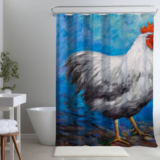Contemporary Blue Shower Curtain - Grey Rooster Home Decor