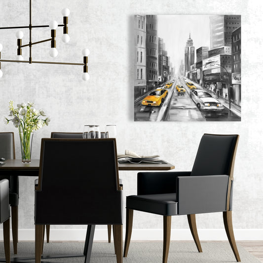 Yellow Taxis in New York Canvas | Cities Gray Home Decor