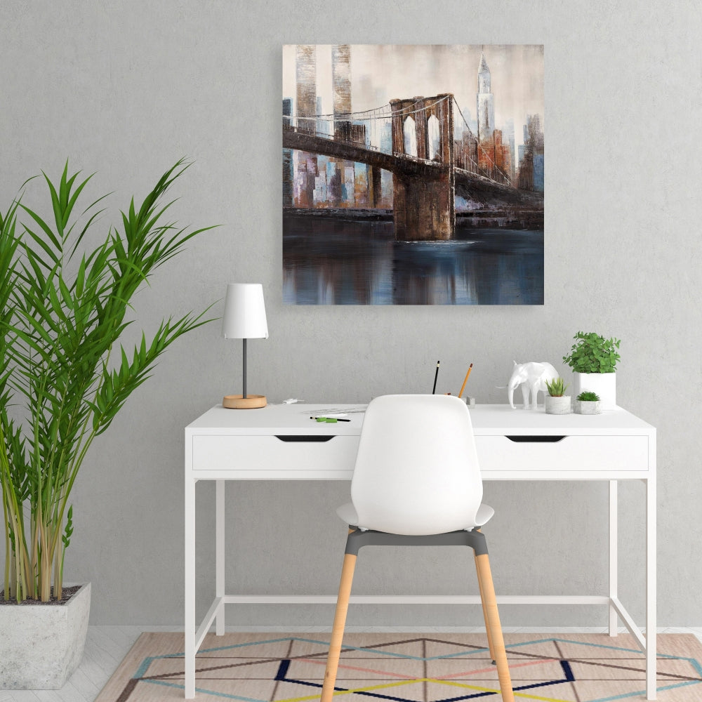 Urban Brooklyn Bridge Canvas | Bedroom Decor - Home Art