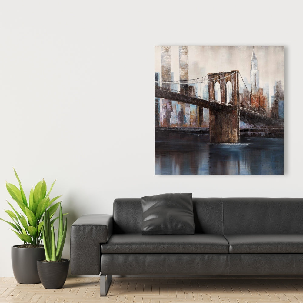 Urban Brooklyn Bridge Canvas | Bedroom Decor - Home Art
