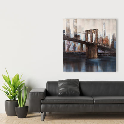 Urban Brooklyn Bridge Canvas | Bedroom Decor - Home Art