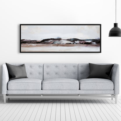 Blue Bedroom Watercolor Mountains Canvas - Modern Home Decor