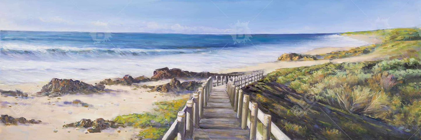 Romantic Blue Canvas | Walk to the Seaside | Home Decor
