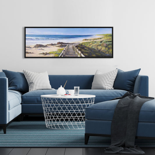 Walk to the Seaside Canvas | Coastal Bedroom Wall Art Decor
