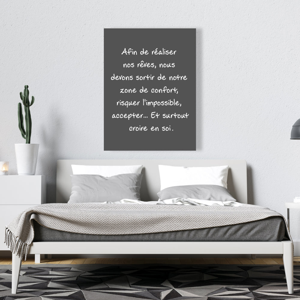 Make Our Dreams Come True | White Contemporary Bedroom Canvas