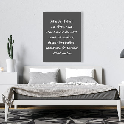 Make Our Dreams Come True | White Contemporary Bedroom Canvas