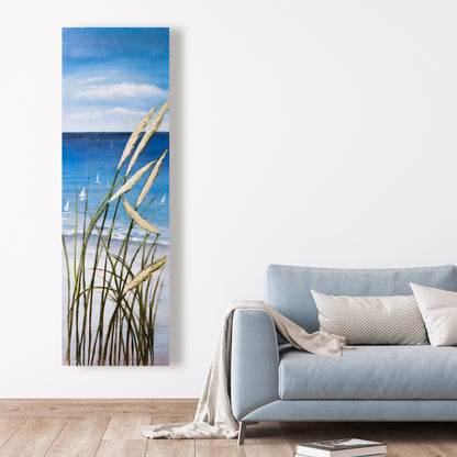 Coastal Boat Bedroom Canvas | Oyat Plant & Seaside Decor