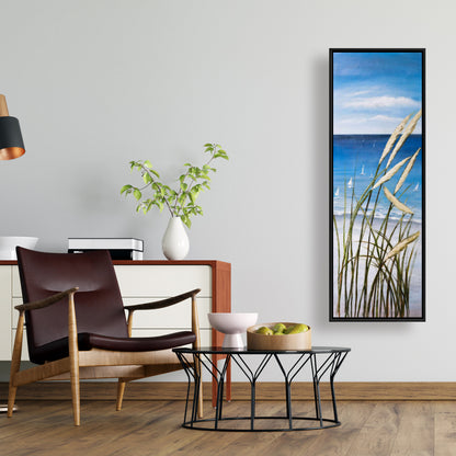 Blue Bedroom Romantic Canvas - Oyat Plant and Seaside Decor