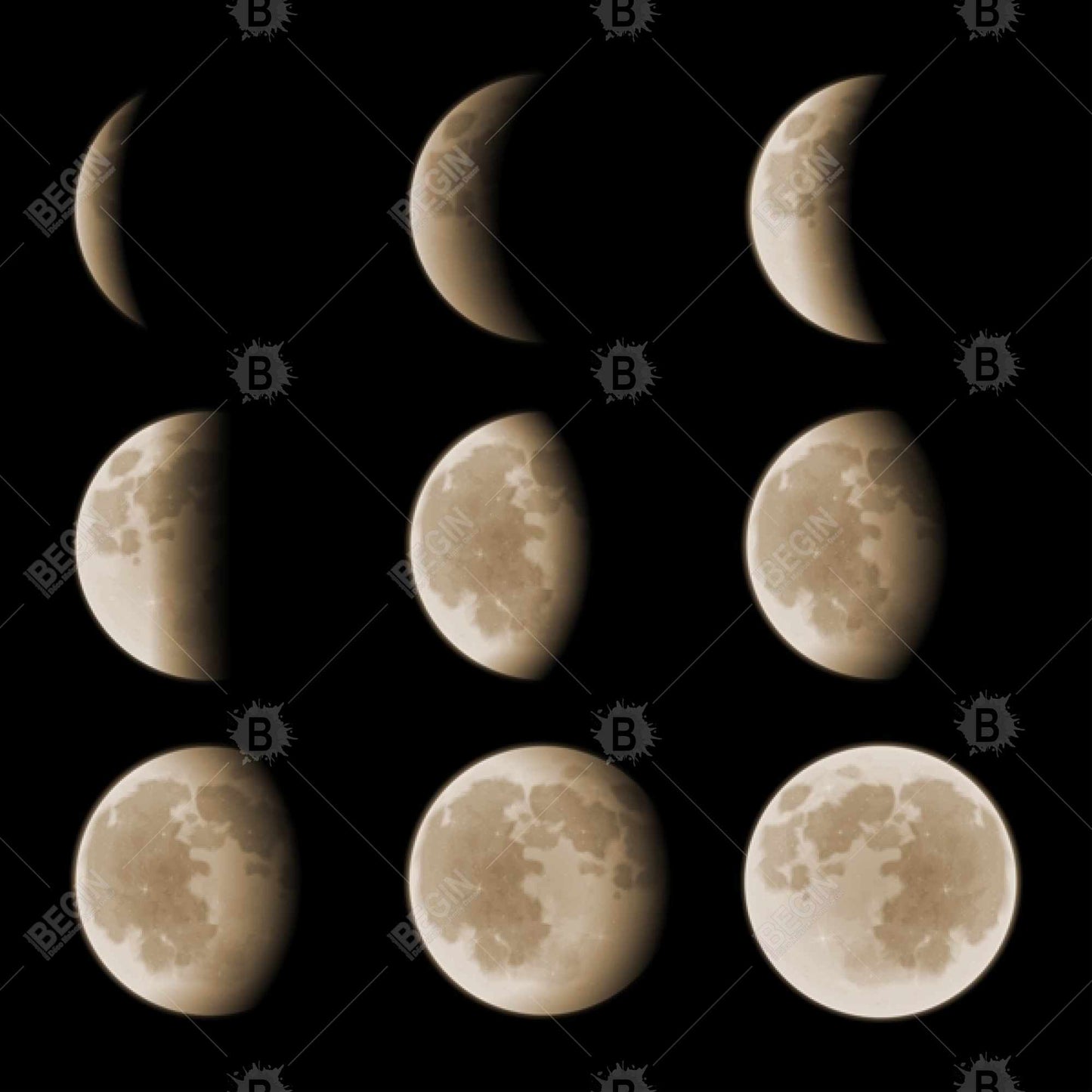 Eclipse in Nine Phases Canvas | Modern Black Framed Wall Art