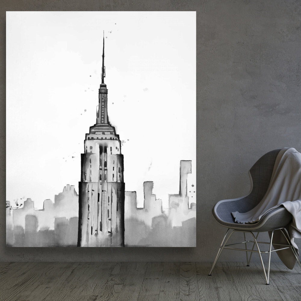Empire State Building Canvas | White Bedroom Wall Decor