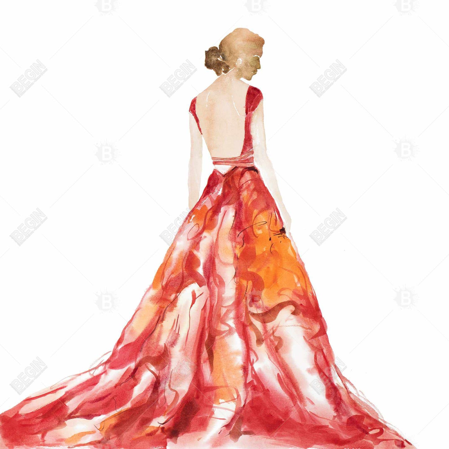 Red Prom Dress Canvas | Romantic Home Decor Wall Art