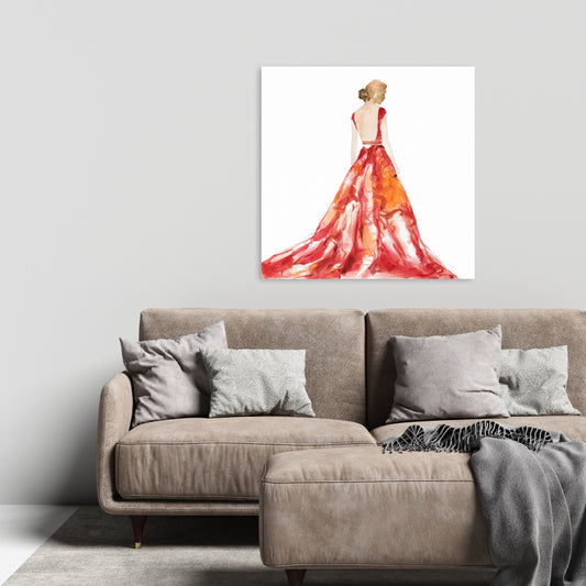 Red Prom Dress Canvas | Bedroom Wall Art Home Decor