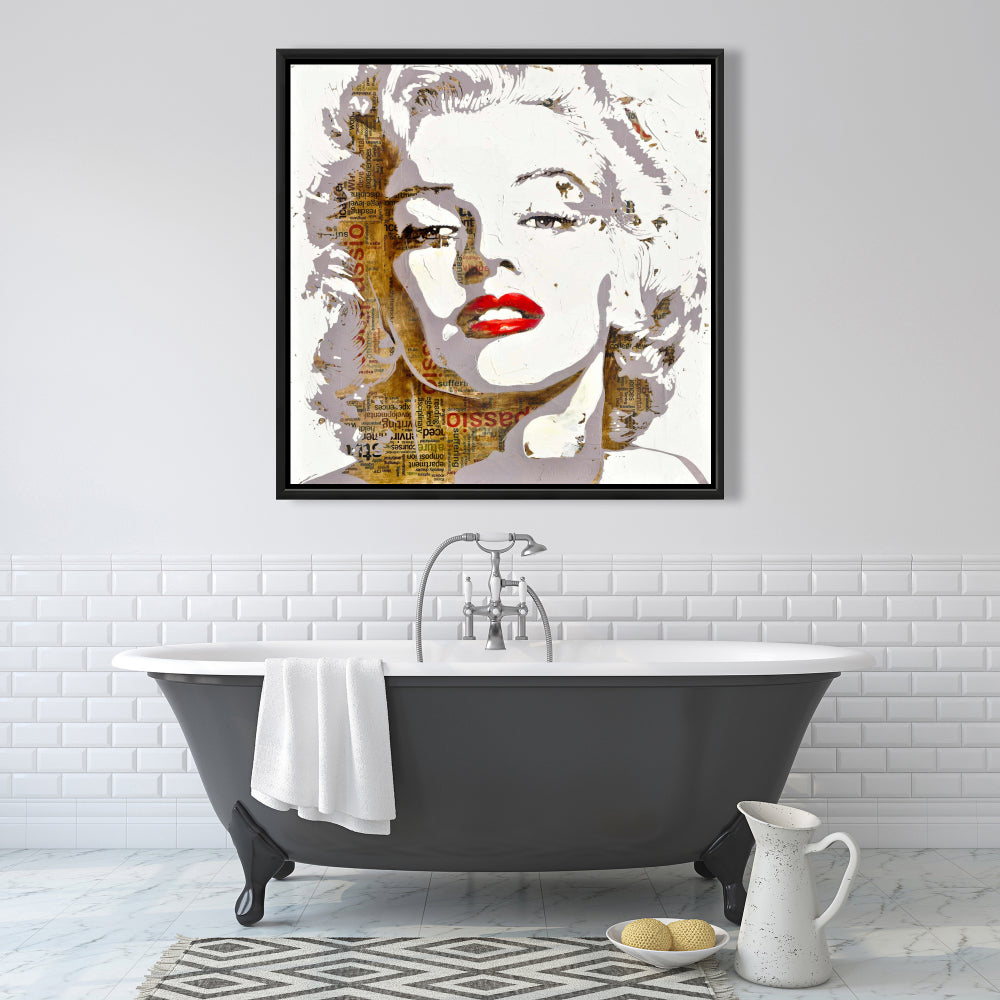 Toile typographique Marilyn Monroe | Décoration encadrée Beauty Brown