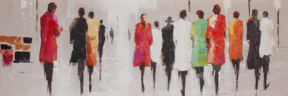Toile Silhouettes de personnes | Cadre blanc | Décoration contemporaine