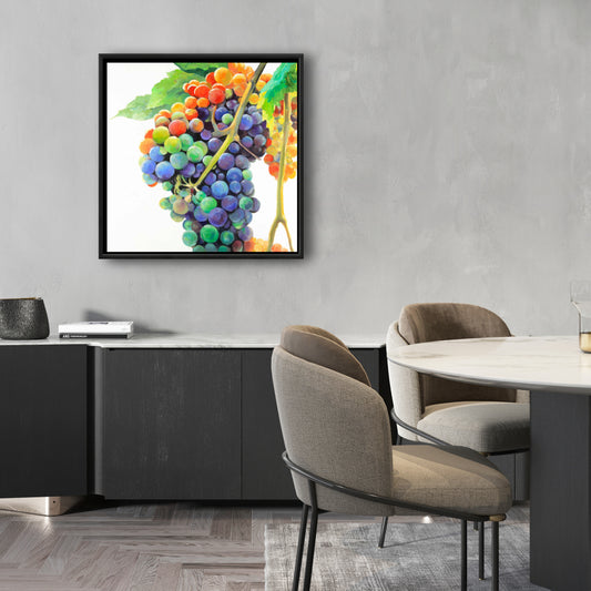 Colorful Grapes Canvas | Framed Art for Home Decor
