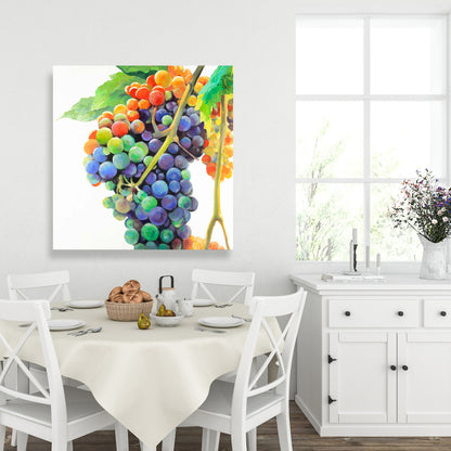 Colorful Bunch of Grapes Canvas | Home Decor Purple Art