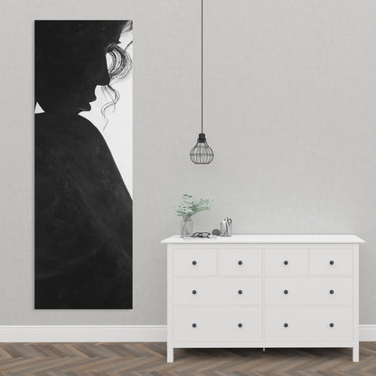 Gray Fashion Bedroom Canvas - Chic Woman with Jewels Decor