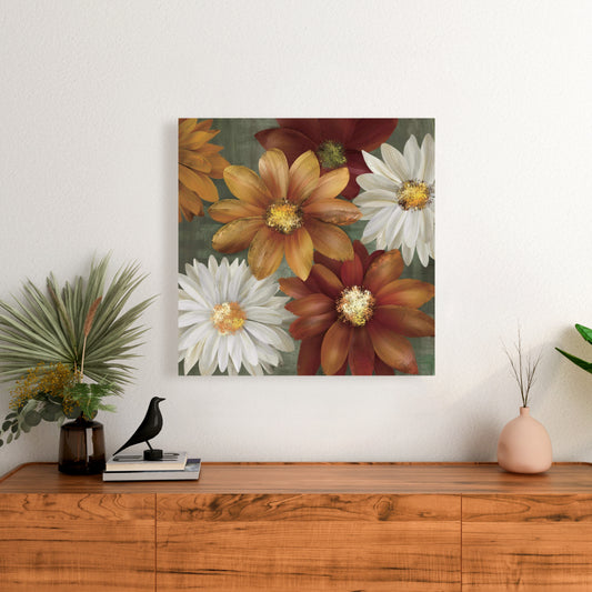 Fall Colors Flowers | Botanical Canvas | Bedroom Home Decor