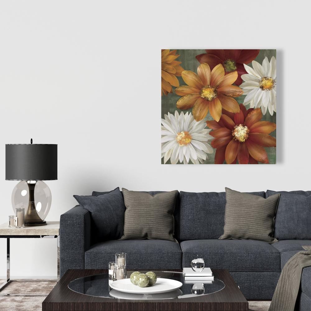 Fall Colors Flowers | Botanical Canvas | Bedroom Home Decor