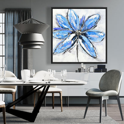 Blue Flower Canvas | Floral & Botanical Bedroom Wall Art