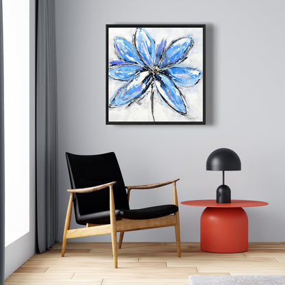 Blue Flower Canvas | Floral & Botanical Bedroom Wall Art