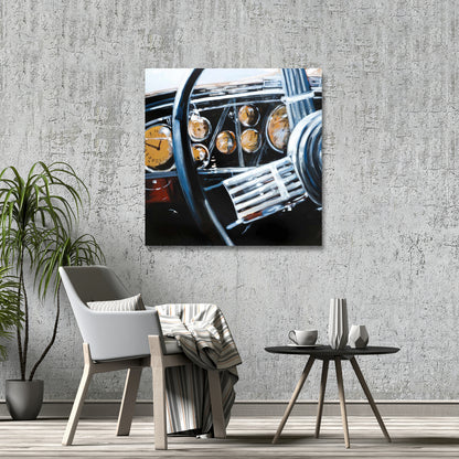 Vintage Car Interior Canvas | Contemporary Bedroom Decor
