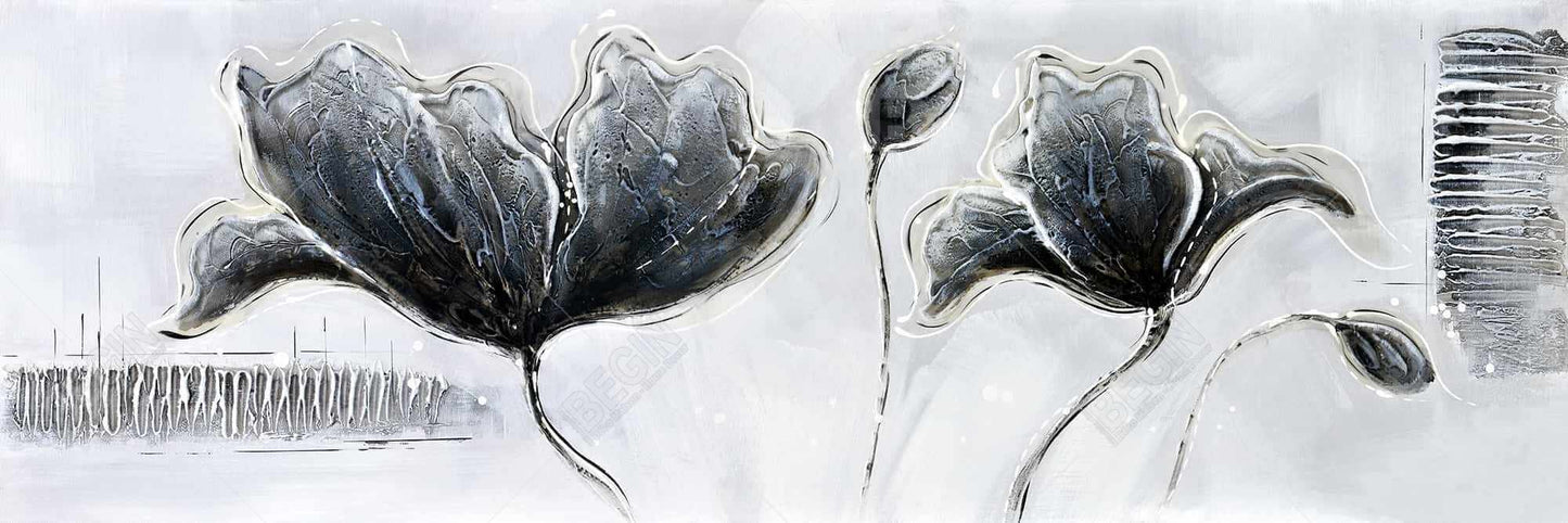 Toile florale de style industriel | Décoration murale encadrée botanique