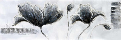 Industrial White Bedroom Canvas - Industrial Style Flowers Decor