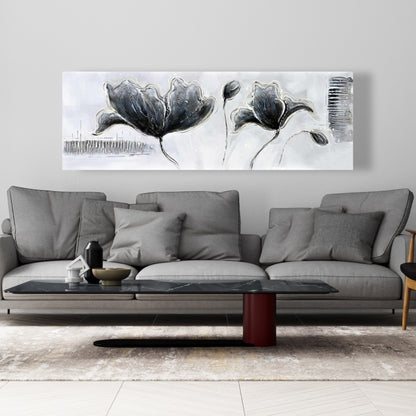 Industrial White Bedroom Canvas - Industrial Style Flowers Decor