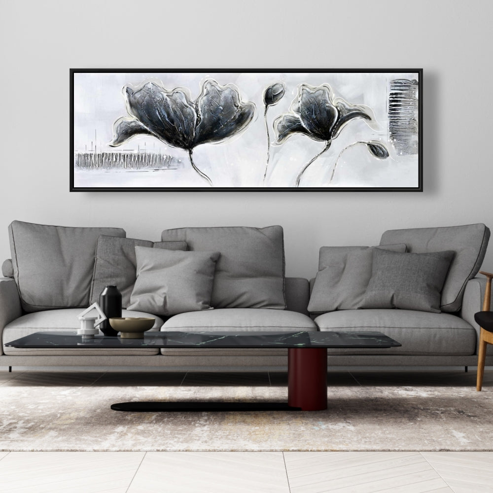 Toile florale de style industriel | Décoration murale encadrée botanique