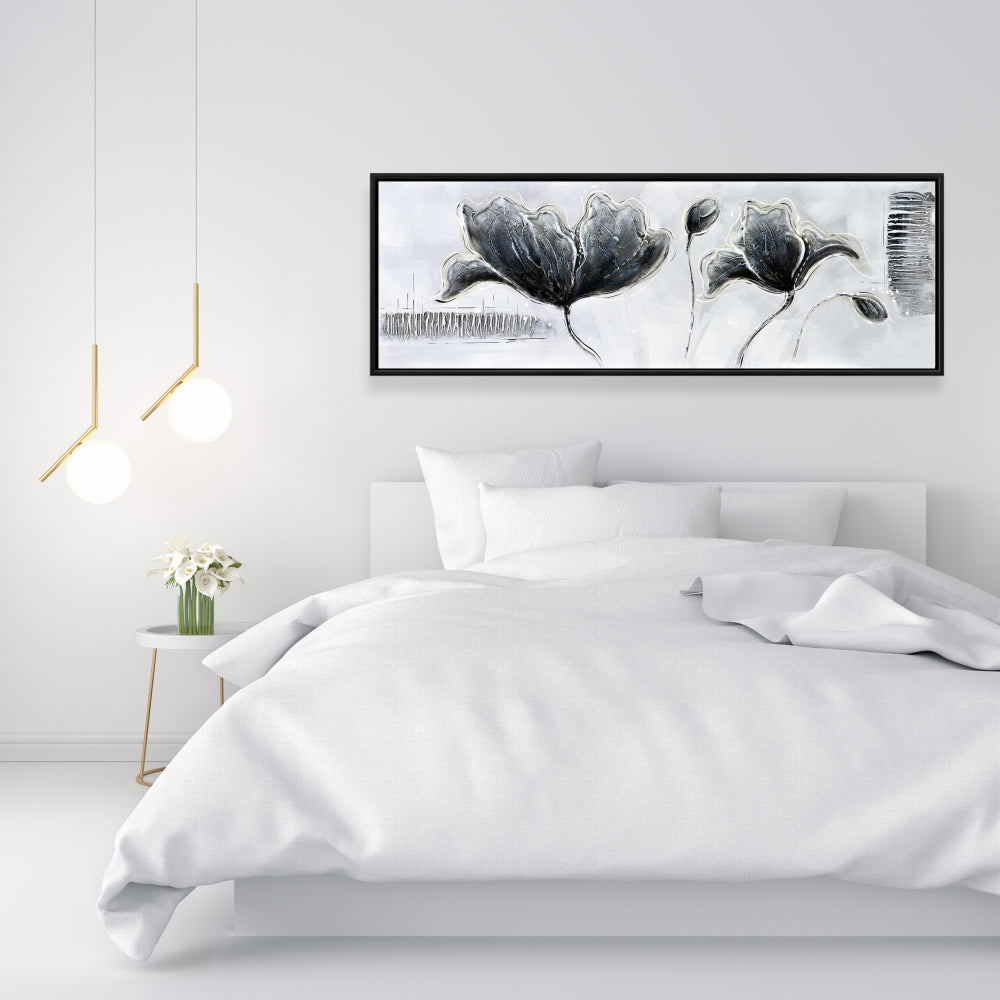 Toile florale de style industriel | Décoration murale encadrée botanique