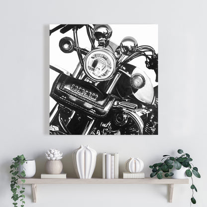 Realistic Motorcycle Gray Canvas | Home Decor Wall Art
