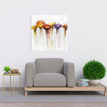Colorful Abstract Floral Canvas | Botanical Home Decor