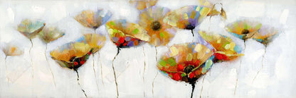 Contemporary Orange Floral Canvas - Color Spotted Flowers Decor