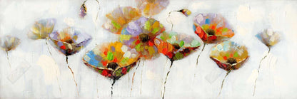 Contemporary Gray Canvas | Color Dotted Flowers Wall Art