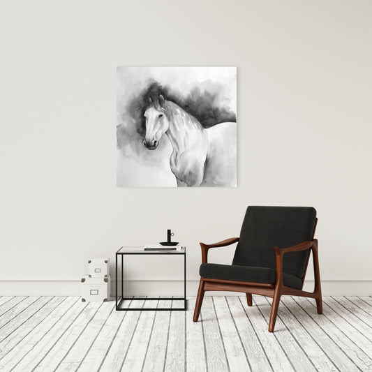 Minimalist Domino Horse Canvas | Farm Animal Home Decor