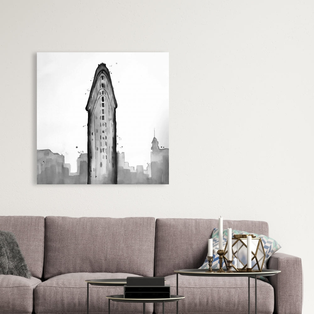 Flatiron Building White Canvas - Contemporary Bedroom Decor